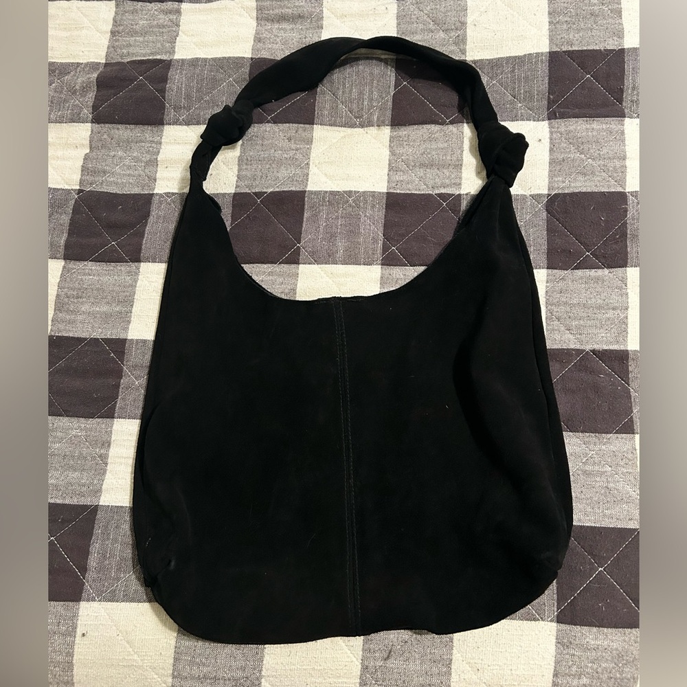 Brandy Melville black suede hobo carry all